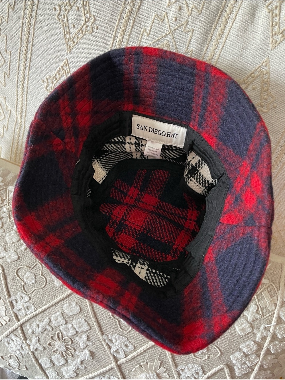 NWT San Diego Hat Company Anita Bucket Hat Plaid Wool Blend O/S - Picture 6 of 7